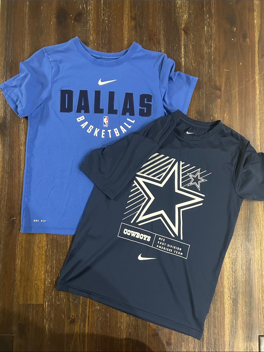 Bundle - Nike Kids Dallas Mavs & Cowboys Short Sleeve Tees - Royal Blue & Navy